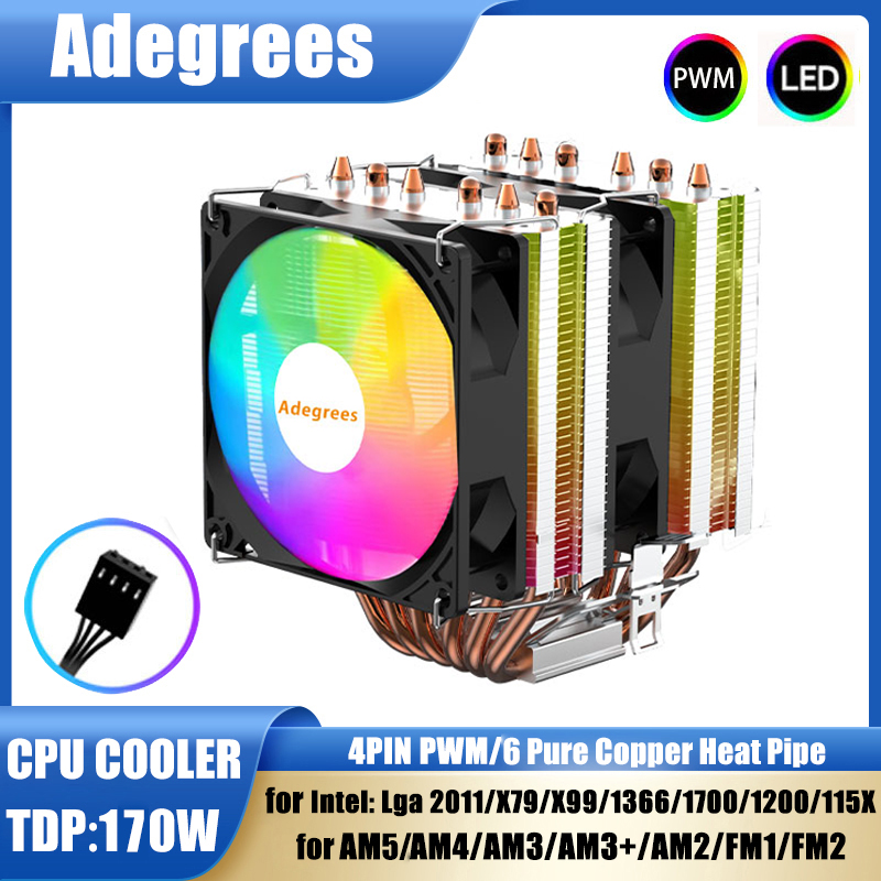 Cpu Heatsink - 空冷式CPUクーラー 90mm RGB冷却ファン ツインタワー 6ヒートパイプ 4ピン/PWM