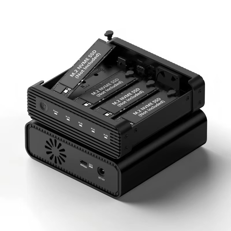 Case Fan - アルミニウム製M2 4ベイUSB4外付けNVME SSDエンクロージャー M.2 NVME 4ベイ