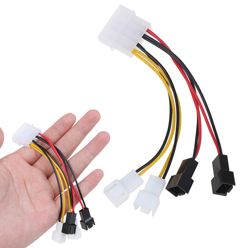 Case Fan - 【F】1個入り 4ピンMolex - 3ピンPCケースファン電源ケーブルアダプター、デュアル12V/5Vスプリッターケーブル